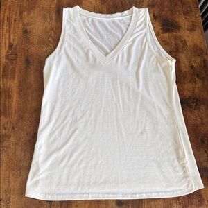 Classic White V-Neck Women's Tank Top
